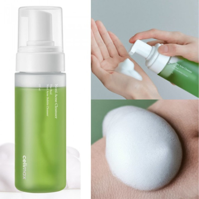 Мягкая пенка на основе нони Celimax The Real Noni Acne Bubble Cleanser 155ml, фото 4 Мягкая пенка на основе нони Celimax The Real Noni Acne Bubble Cleanser 155ml, фото 4